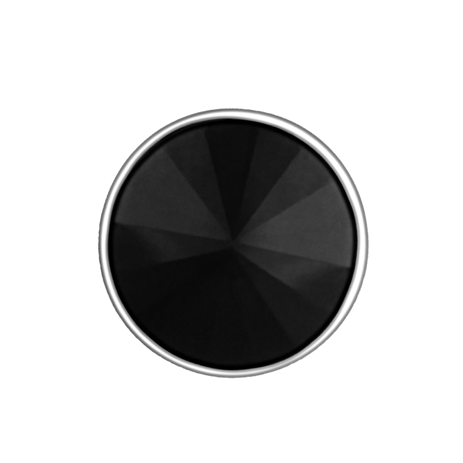 Black Cubic Zirconia Round Single Stud Mens Earrings