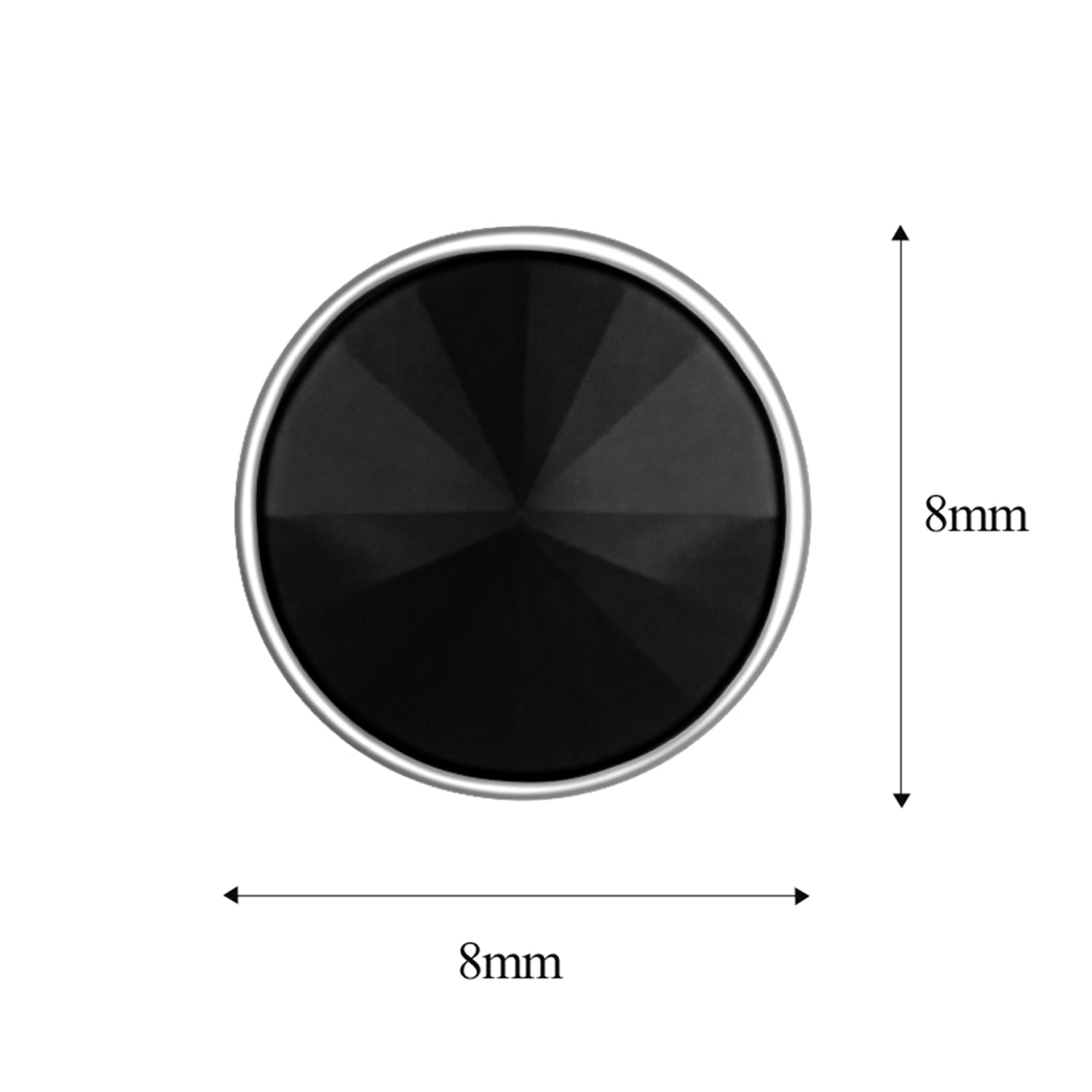 Black Cubic Zirconia Round Single Stud Mens Earrings