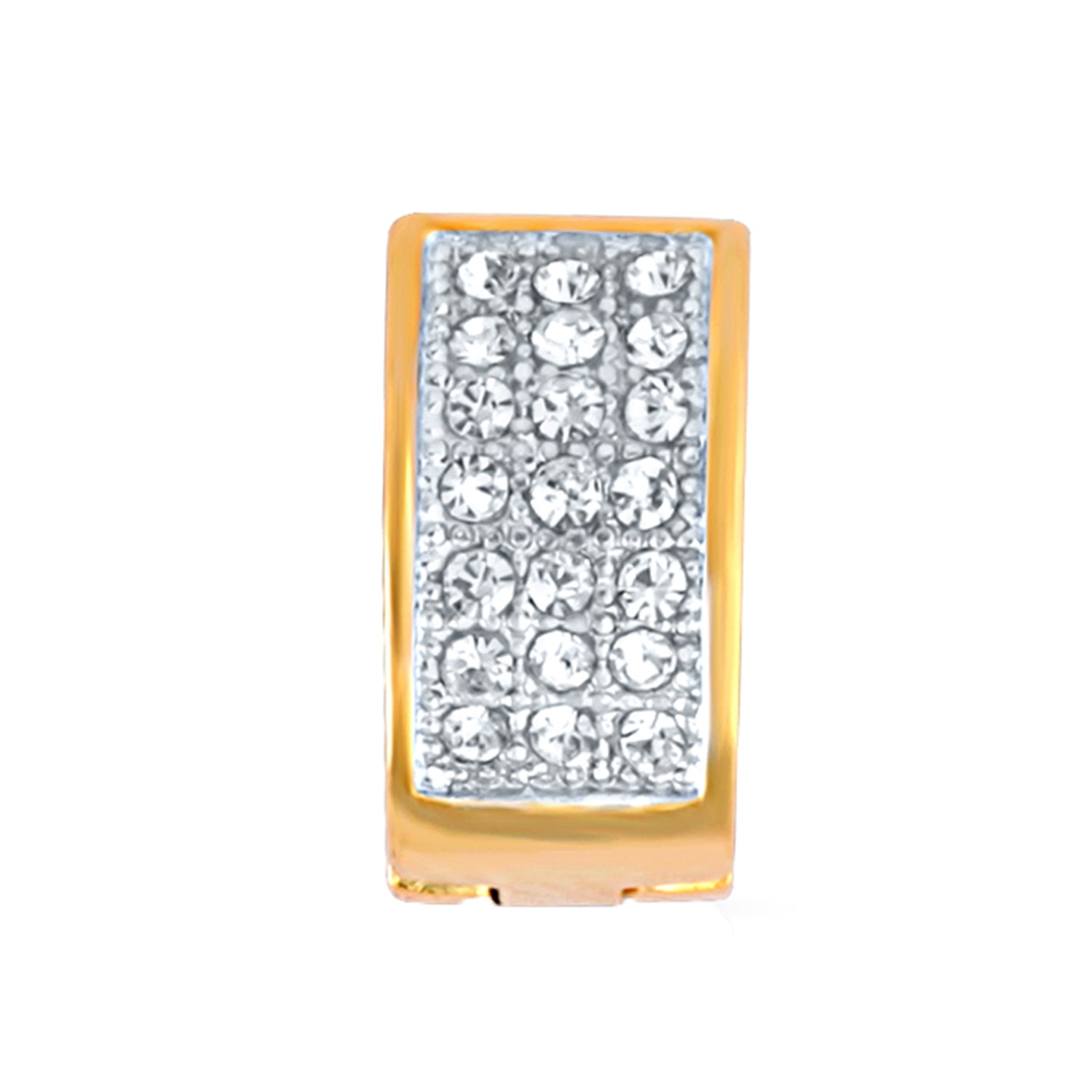 3 Lines Crystals Hoop Bali Earrings