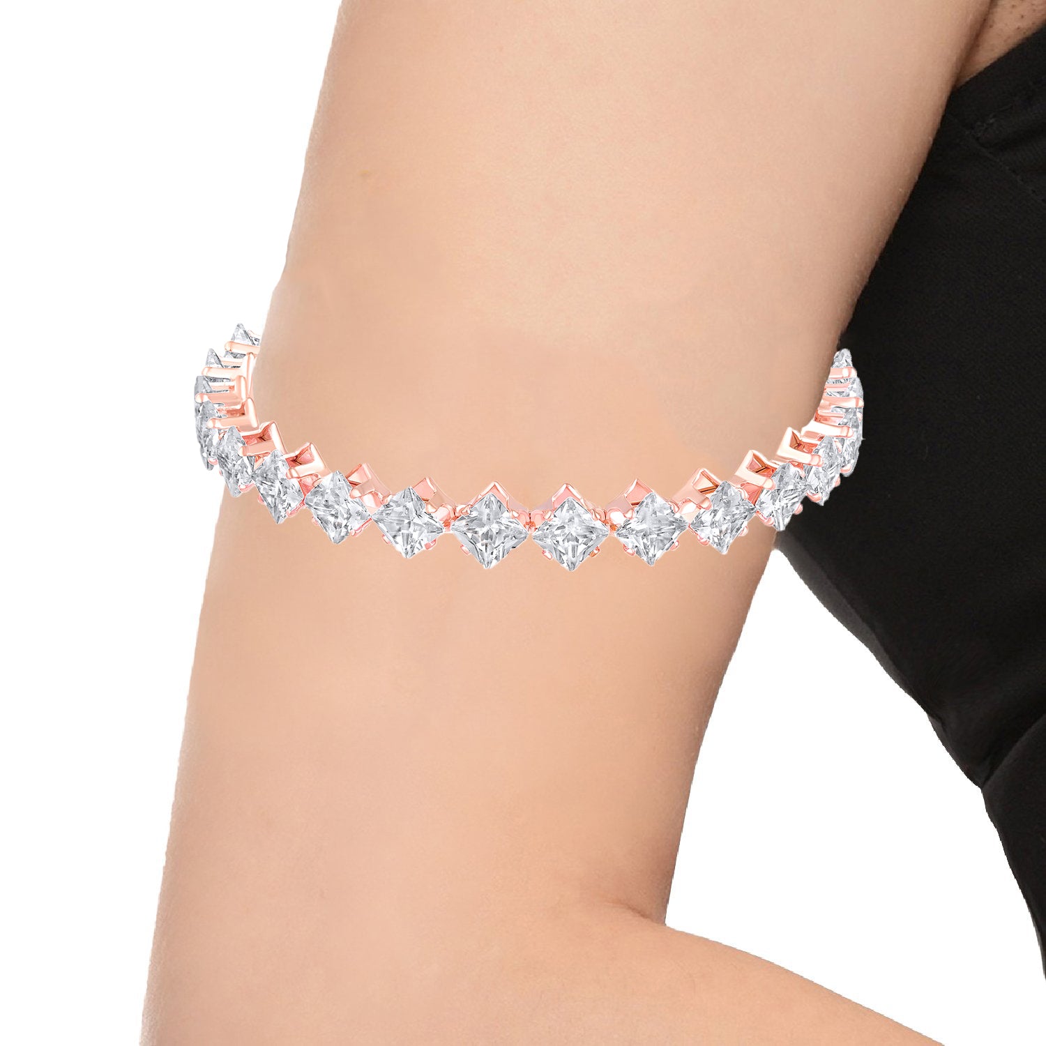 Classic Princess Cut Cubic Zirconia Adjustable Bajuband