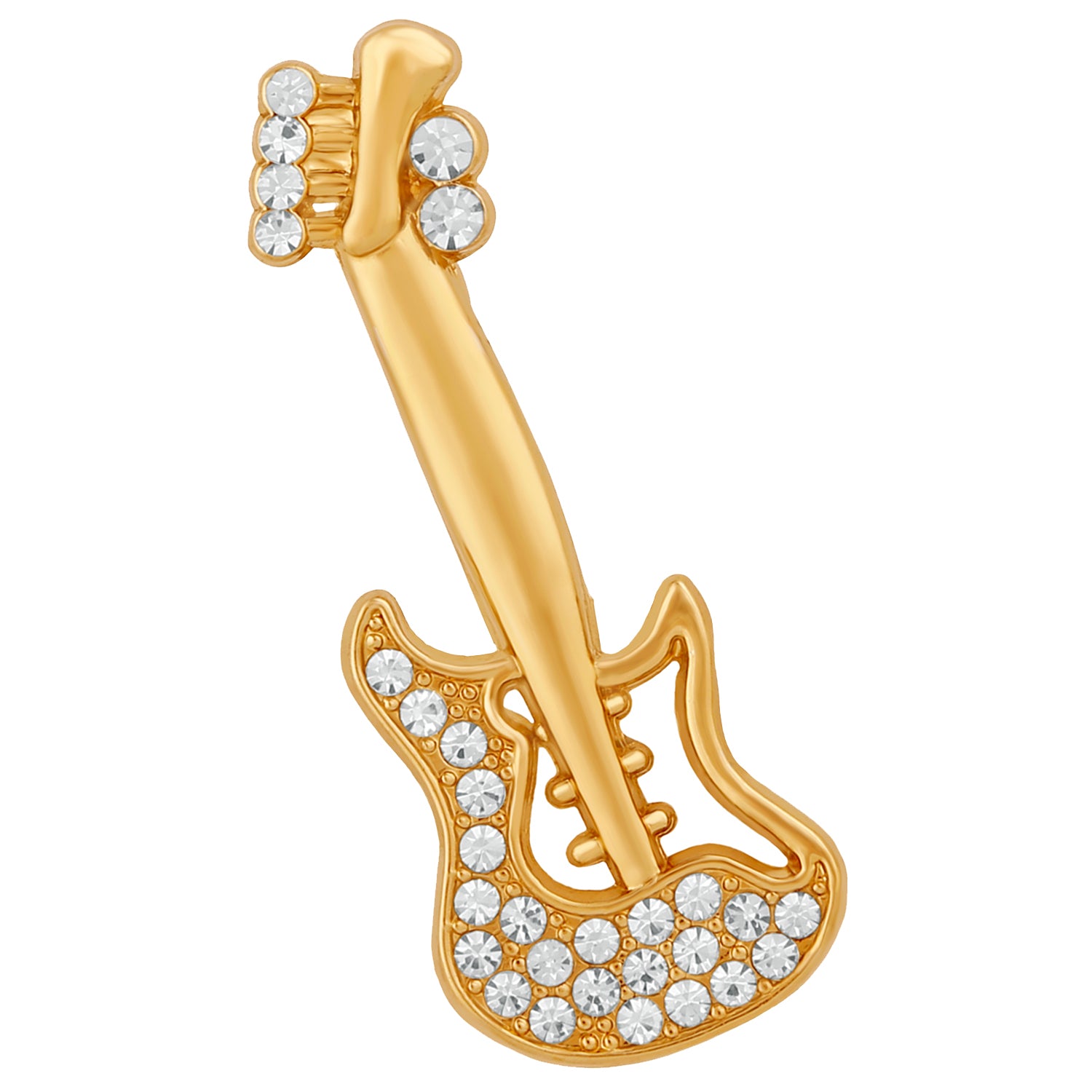 Music Lover Guitar Crystal Brooch