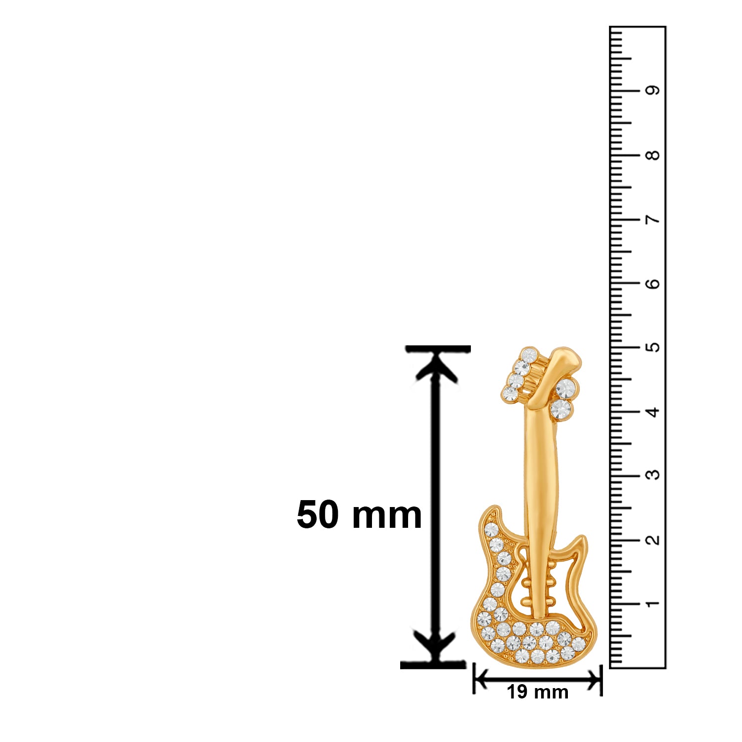 Music Lover Guitar Crystal Brooch