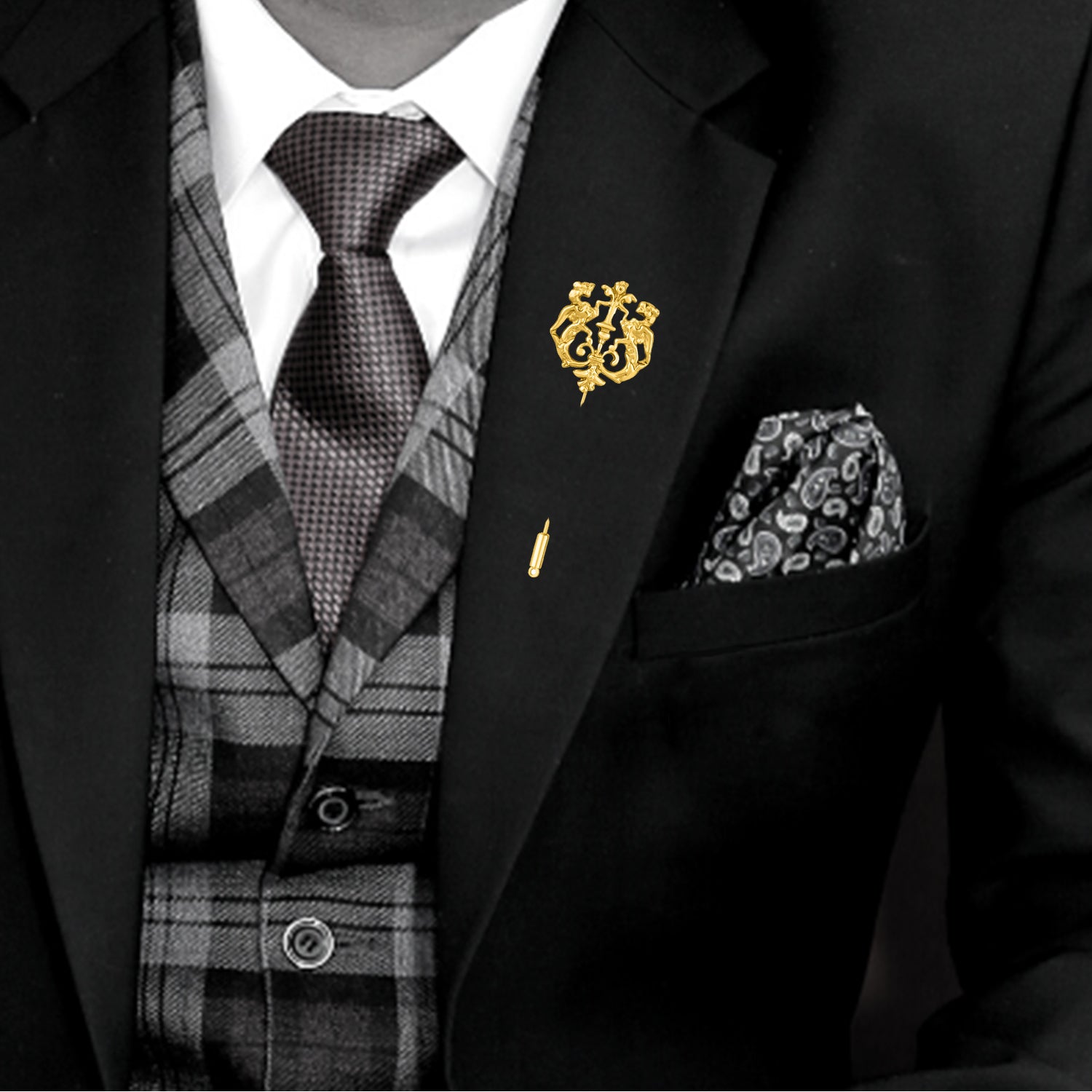 Fashionable Antique Golden Royal Lion Metal Lapel Pin