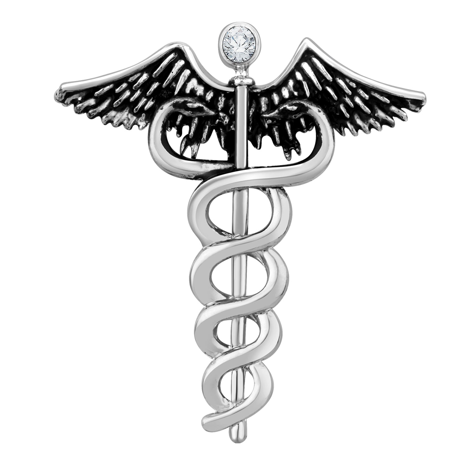 Caduceus Doctor's Brooch / Lapel Pin
