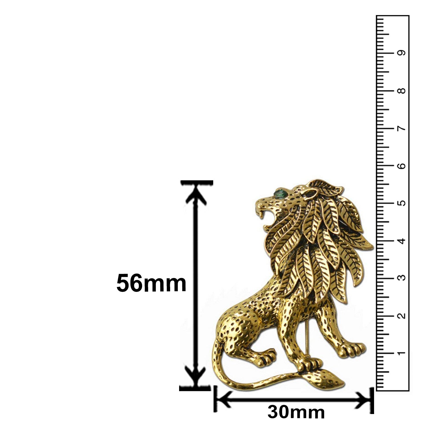 Gold Antique Vintage Unisex Lion Brooch Pin for Suit Clothing