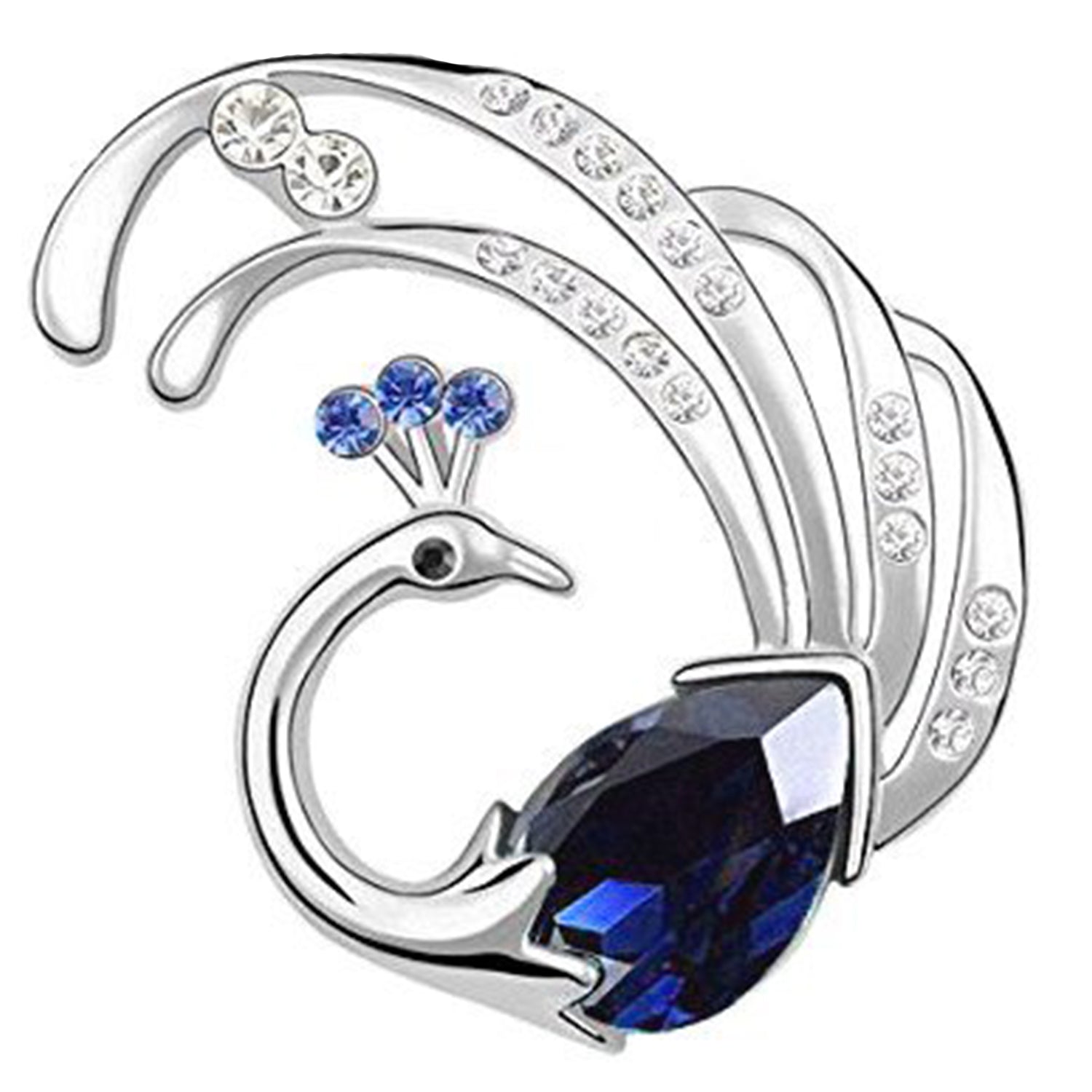 Swooning Peacock Brooch