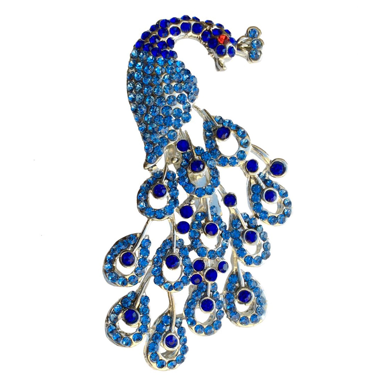 Crystal Studded Beautiful Peacock Brooch