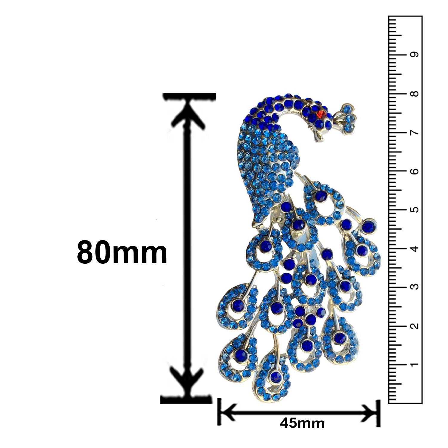 Crystal Studded Beautiful Peacock Brooch