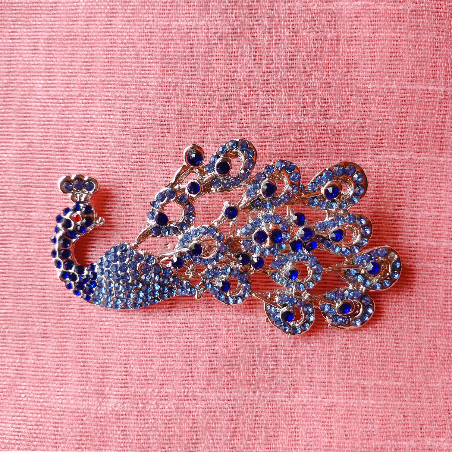 Crystal Studded Beautiful Peacock Brooch