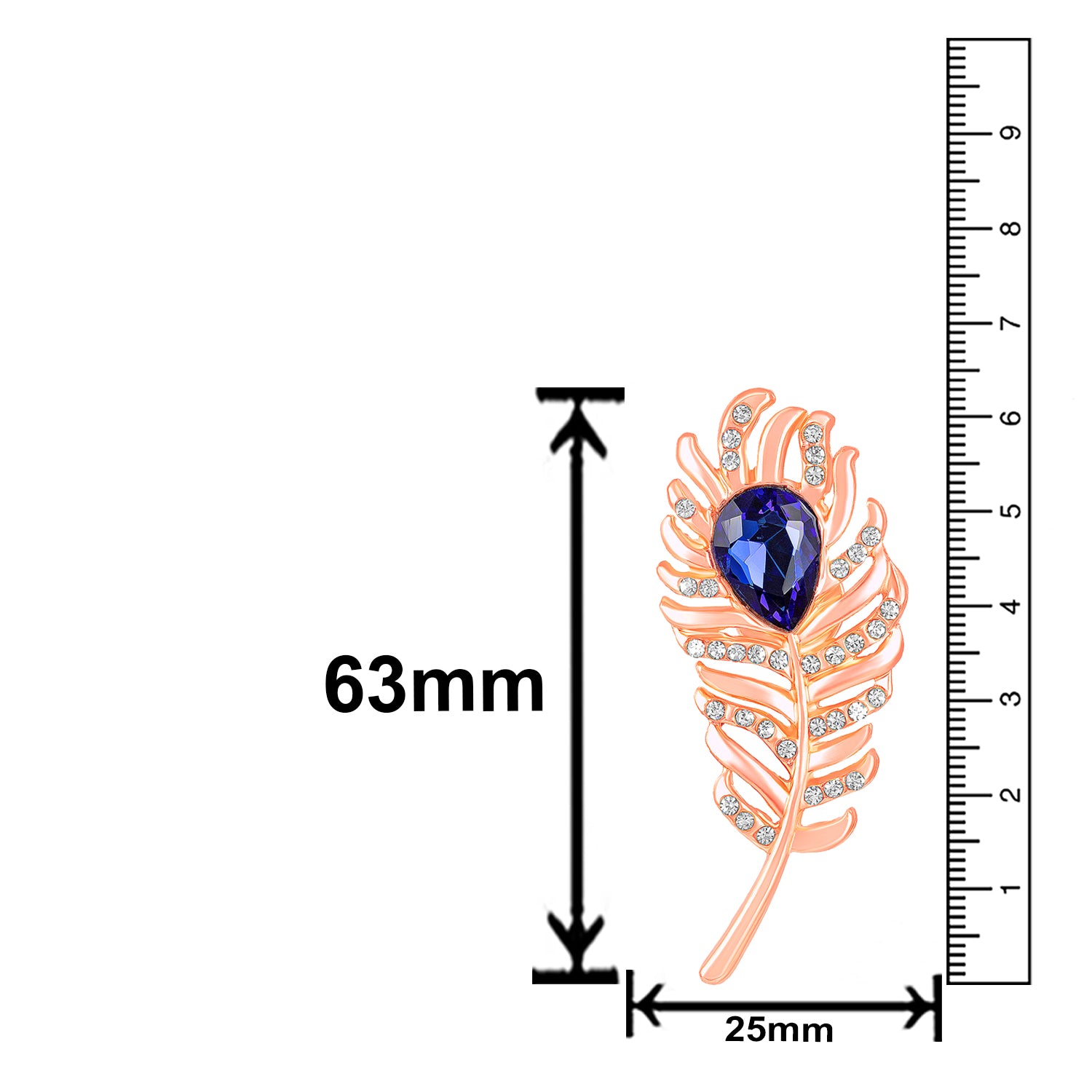 Rose Gold Feather Shaped Men's Lapel Pin