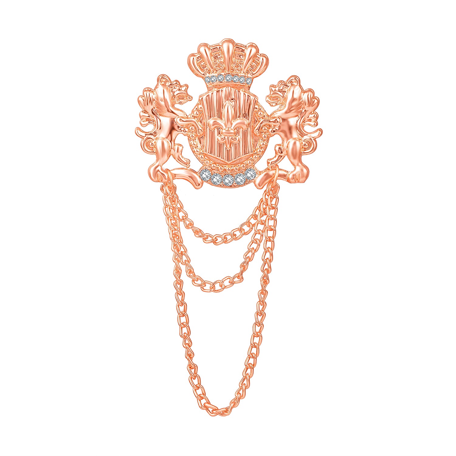 Men's Angel Unicorns With Golden Chain Brooch