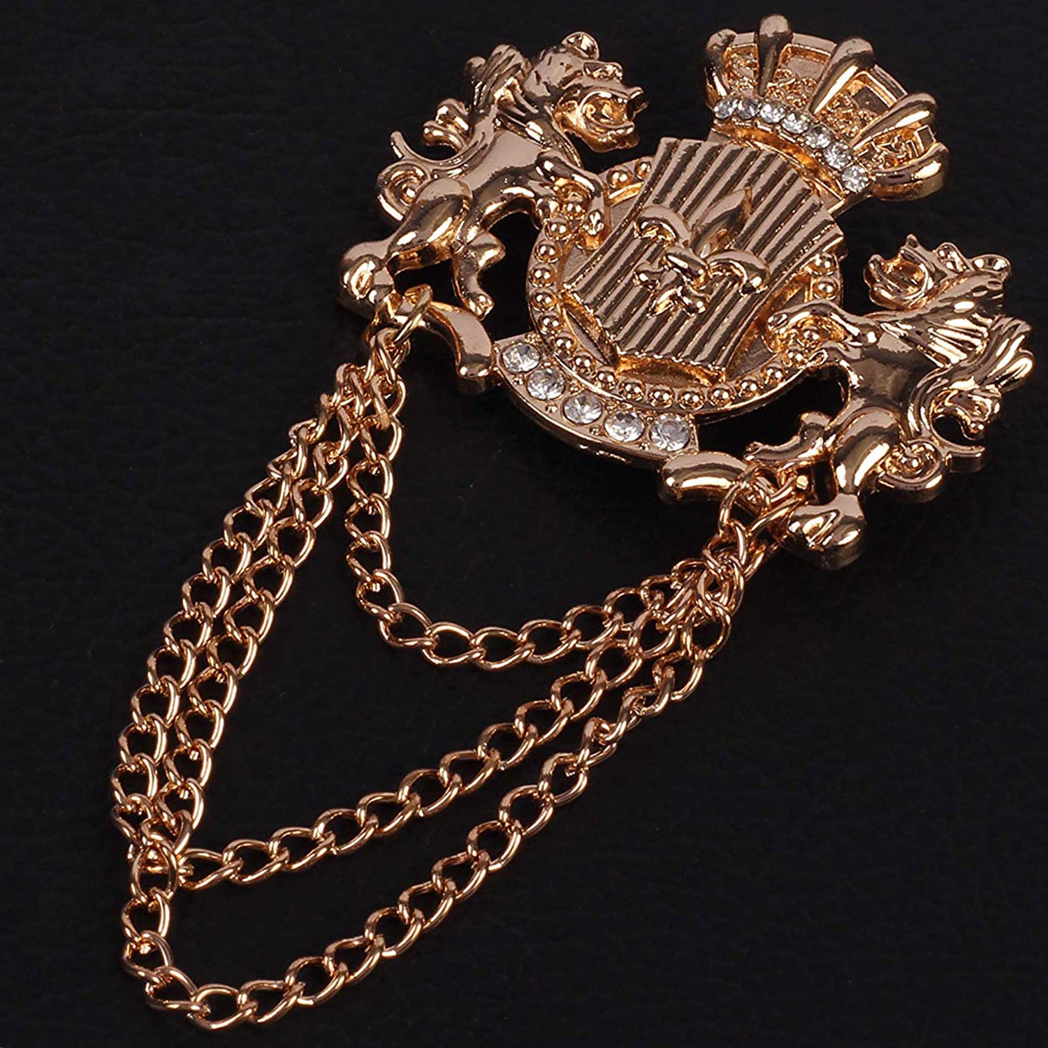 Men's Angel Unicorns With Golden Chain Brooch