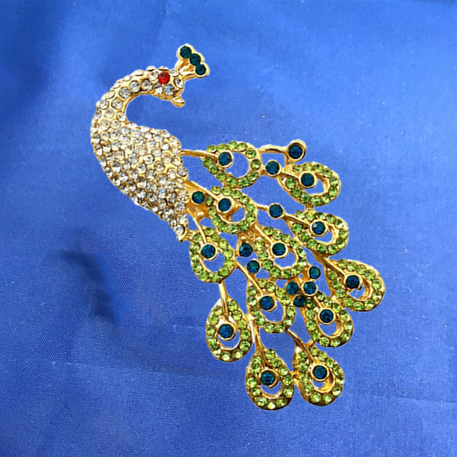 Crystal Studded Beautiful Peacock Brooch