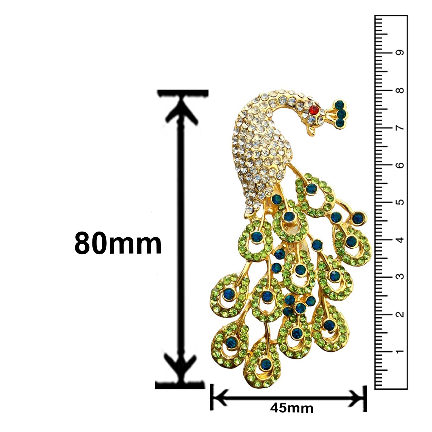 Crystal Studded Beautiful Peacock Brooch