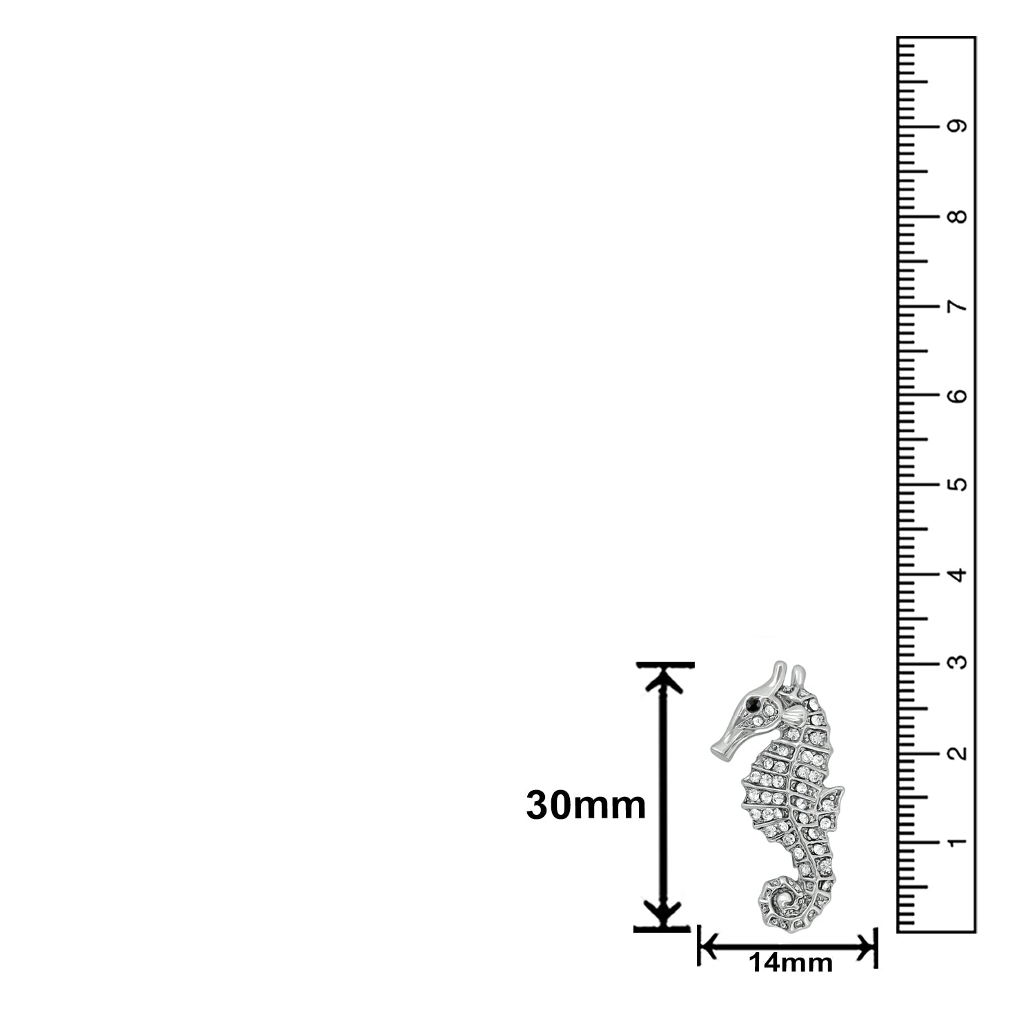 Gleaming Crystal Sea Horse Unisex Lapel Pin