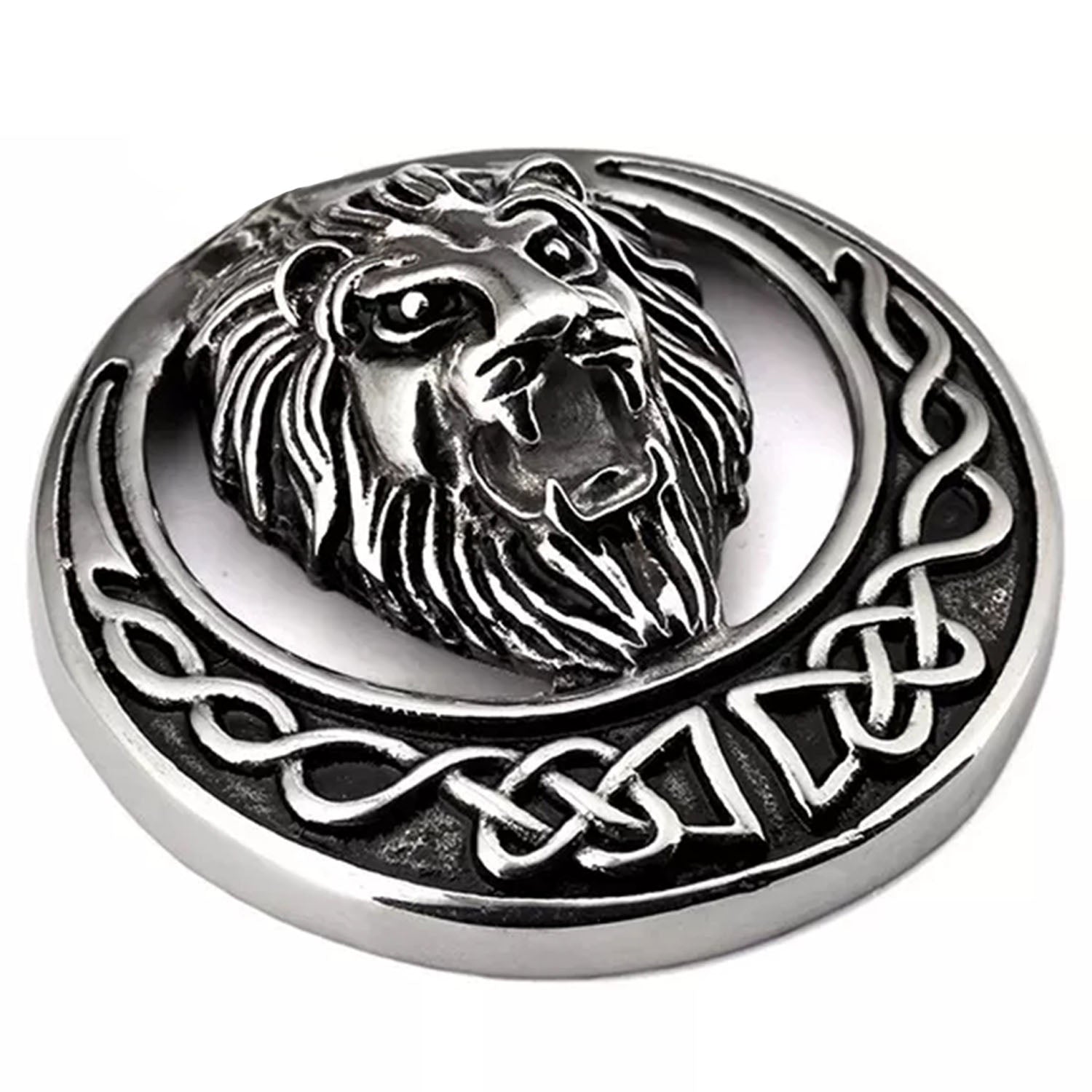 Roaring Lion Oxidized Brooch Lapel Pin