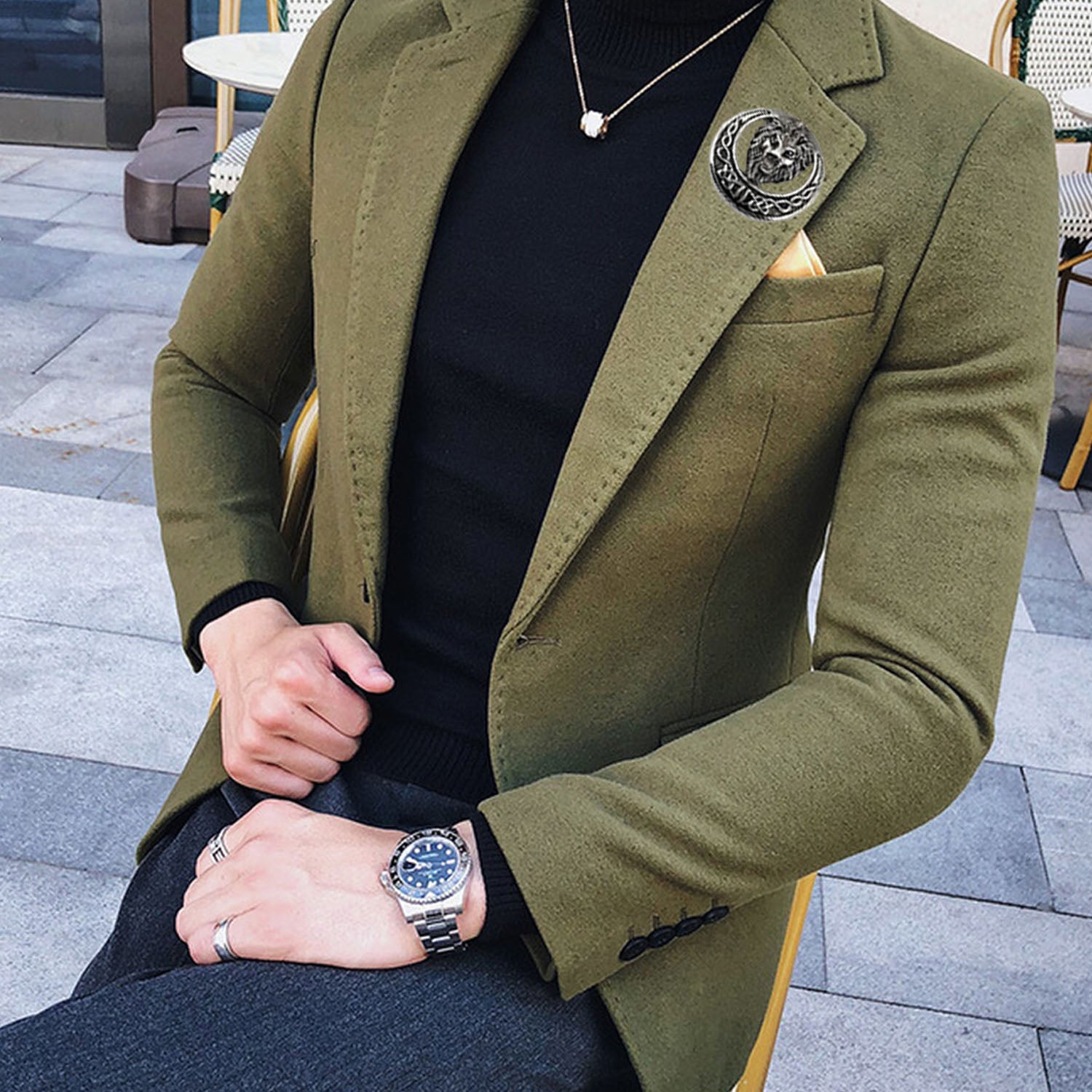 Roaring Lion Oxidized Brooch Lapel Pin