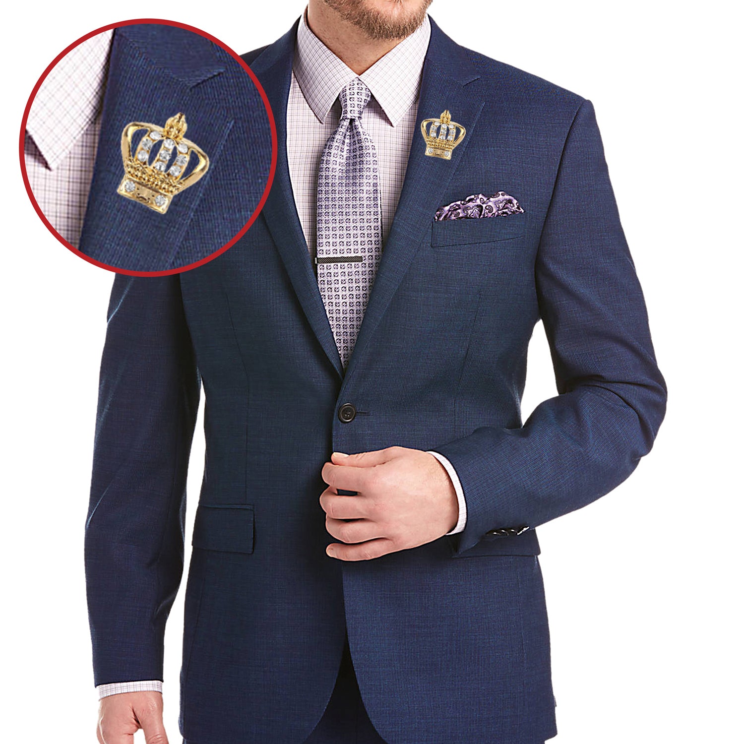 Elegant Crystal Crown Brooch Suit Accessories Brooch