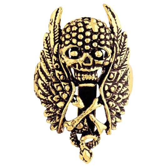 Skull Bones and Wings Shirt Stud Brooch Pin