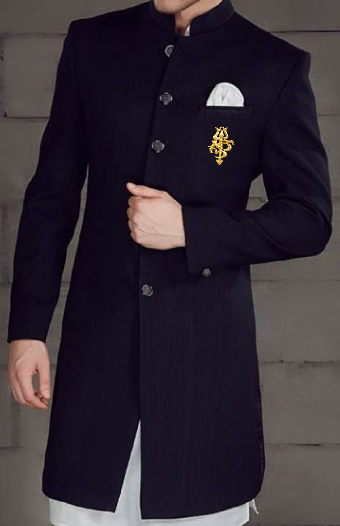 Dwishakti Om and Trishul Brooch