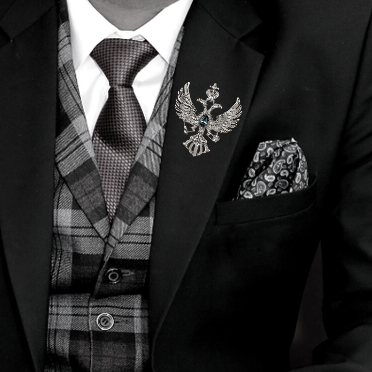 Dual Head Eagle Brooch