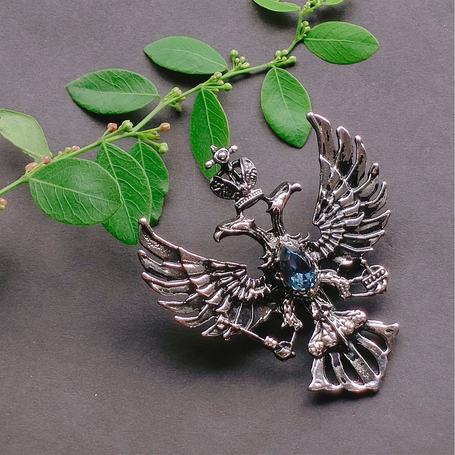 Dual Head Eagle Brooch