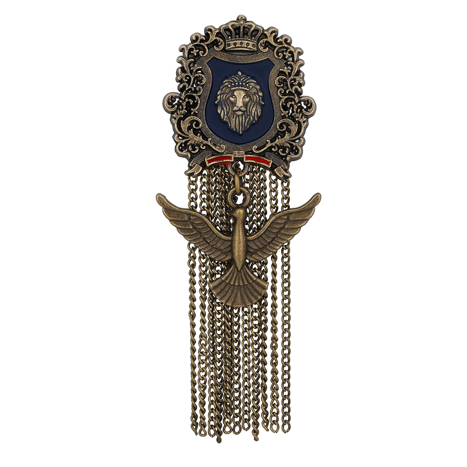 Lion Bird Shaped Hanging Chain Brooch Pin