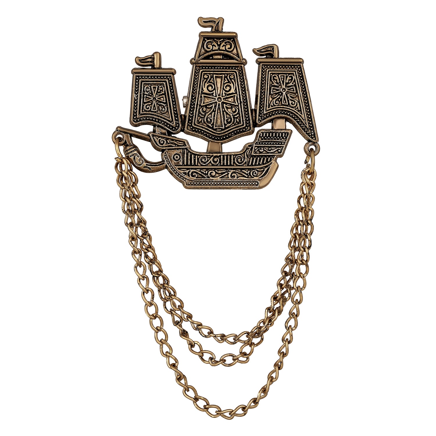 Ship Chain Sherwani Brooch