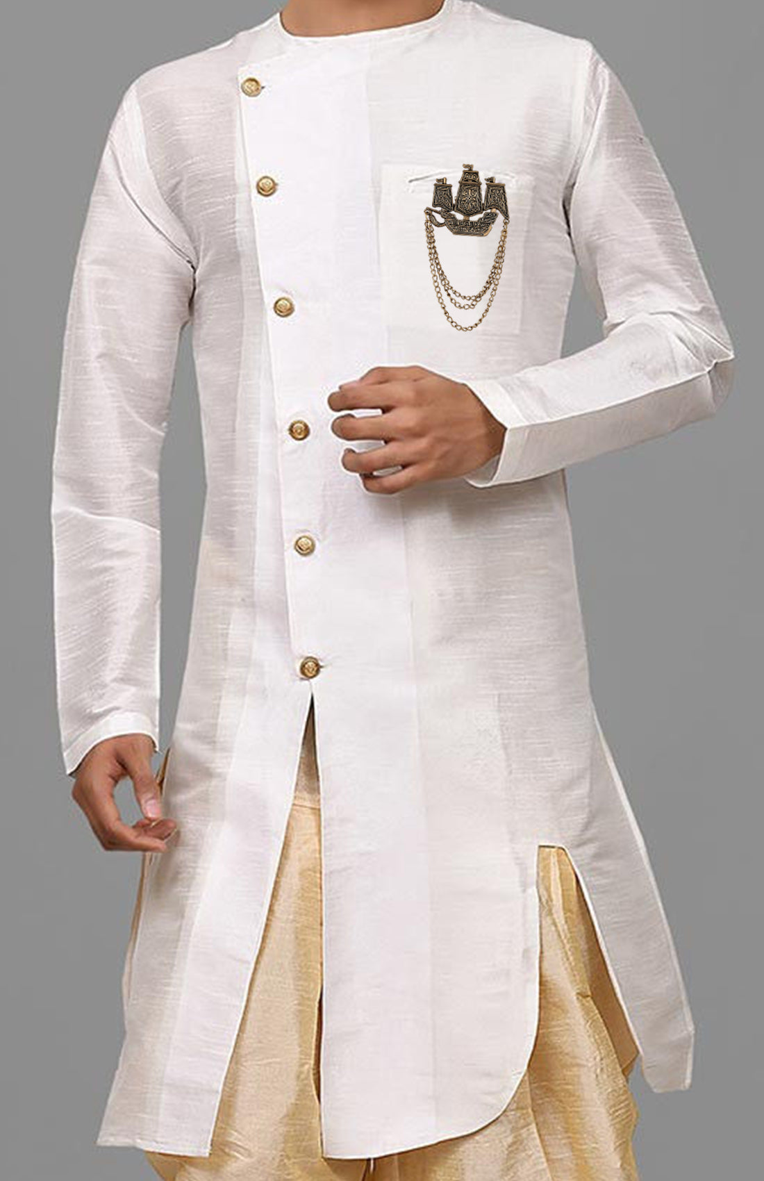 Ship Chain Sherwani Brooch