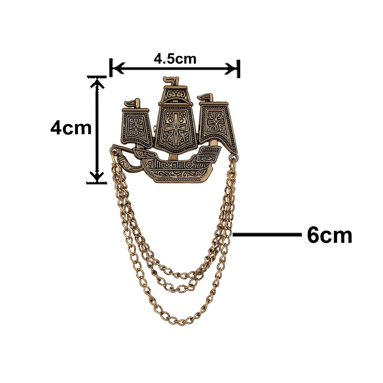 Ship Chain Sherwani Brooch
