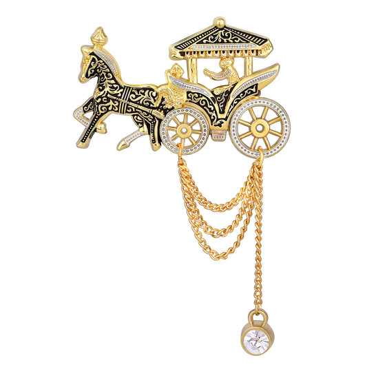 Horse Chariot Chain Sherwani Brooch