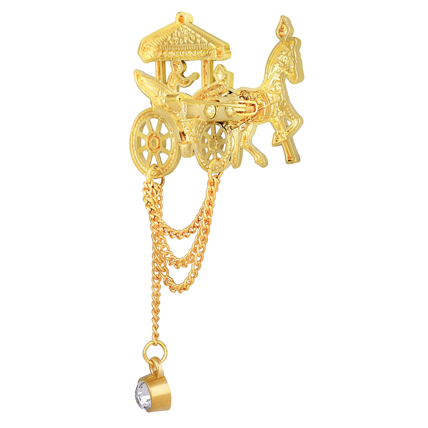 Horse Chariot Chain Sherwani Brooch