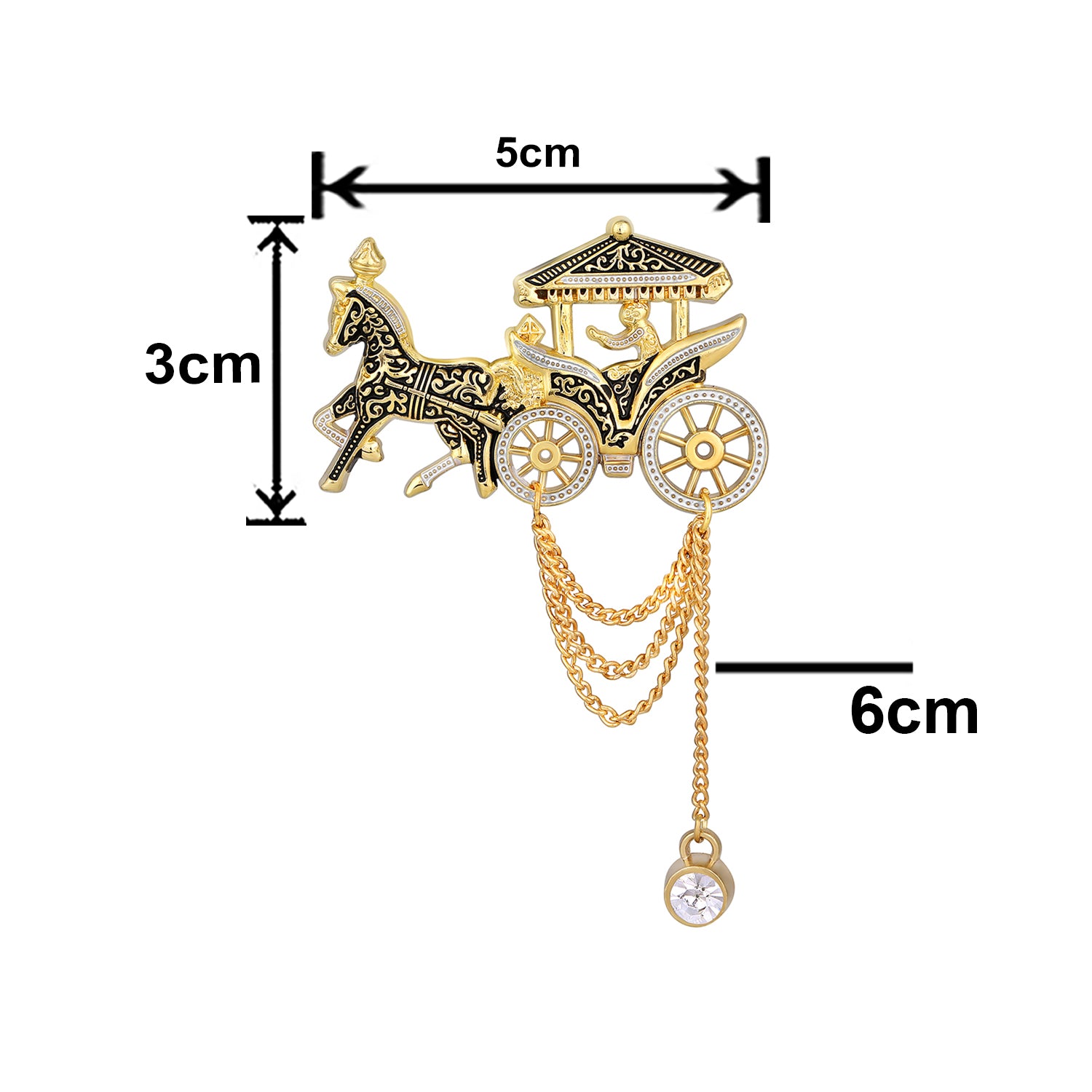 Horse Chariot Chain Sherwani Brooch