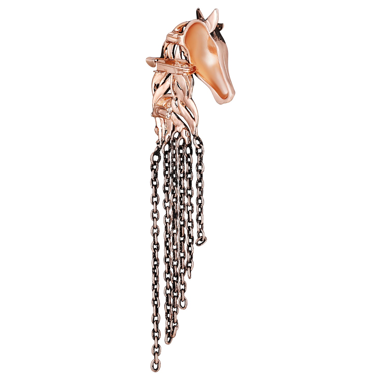 Horse Shaped Tassel Chain Shervani Brooch Pin
