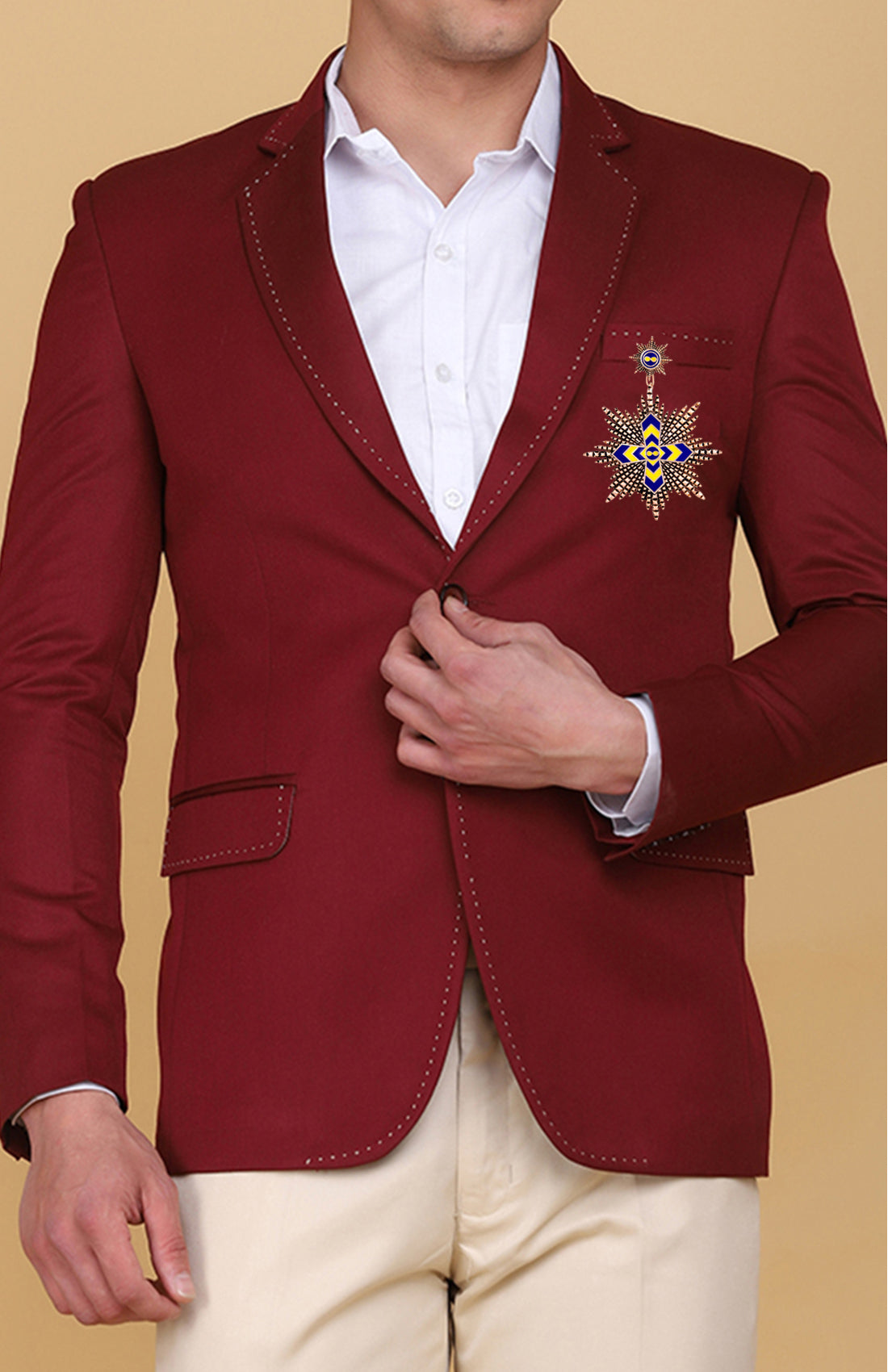 Multicolor Interlocking Cross Unisex Brooch