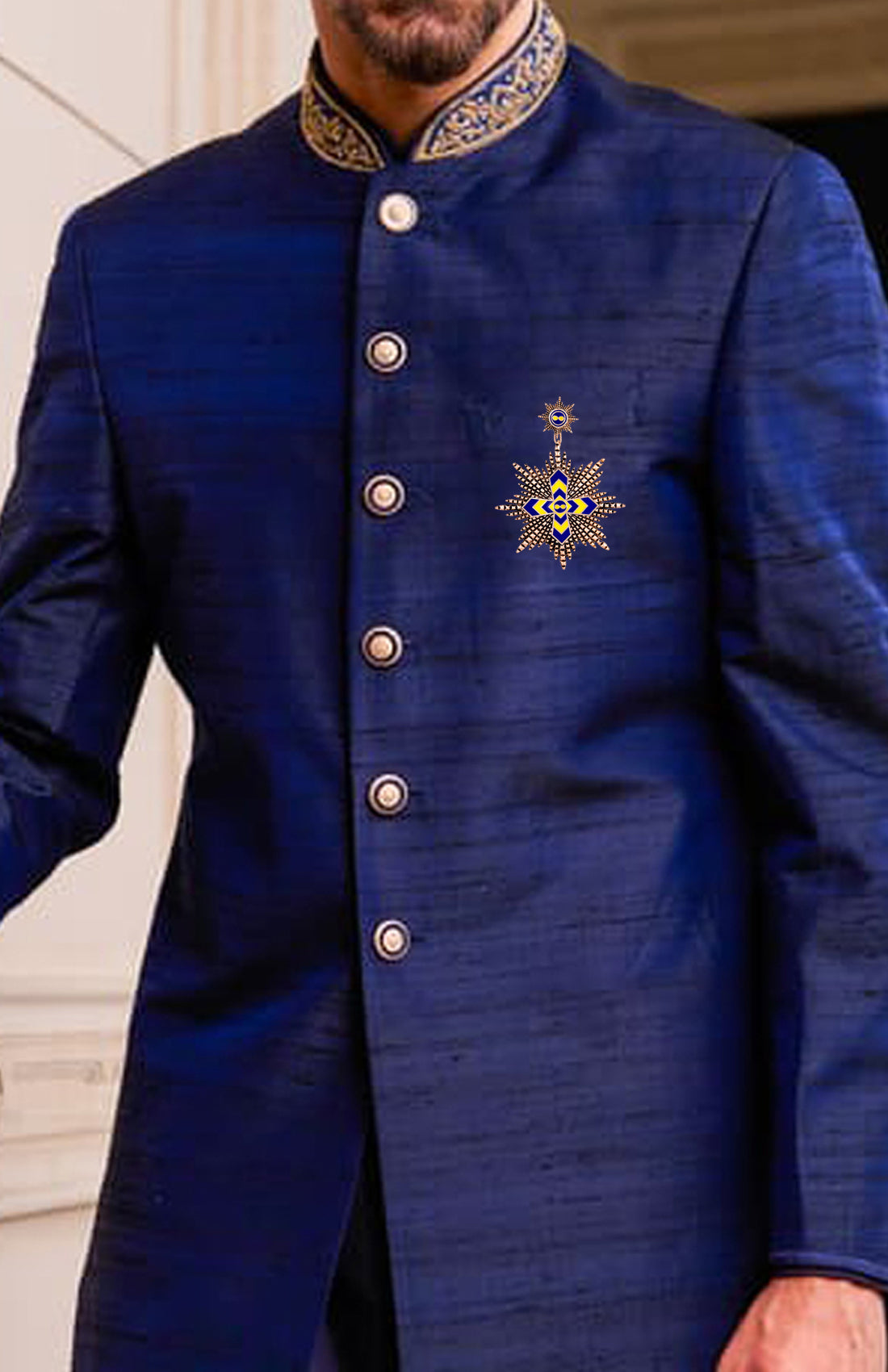 Multicolor Interlocking Cross Unisex Brooch