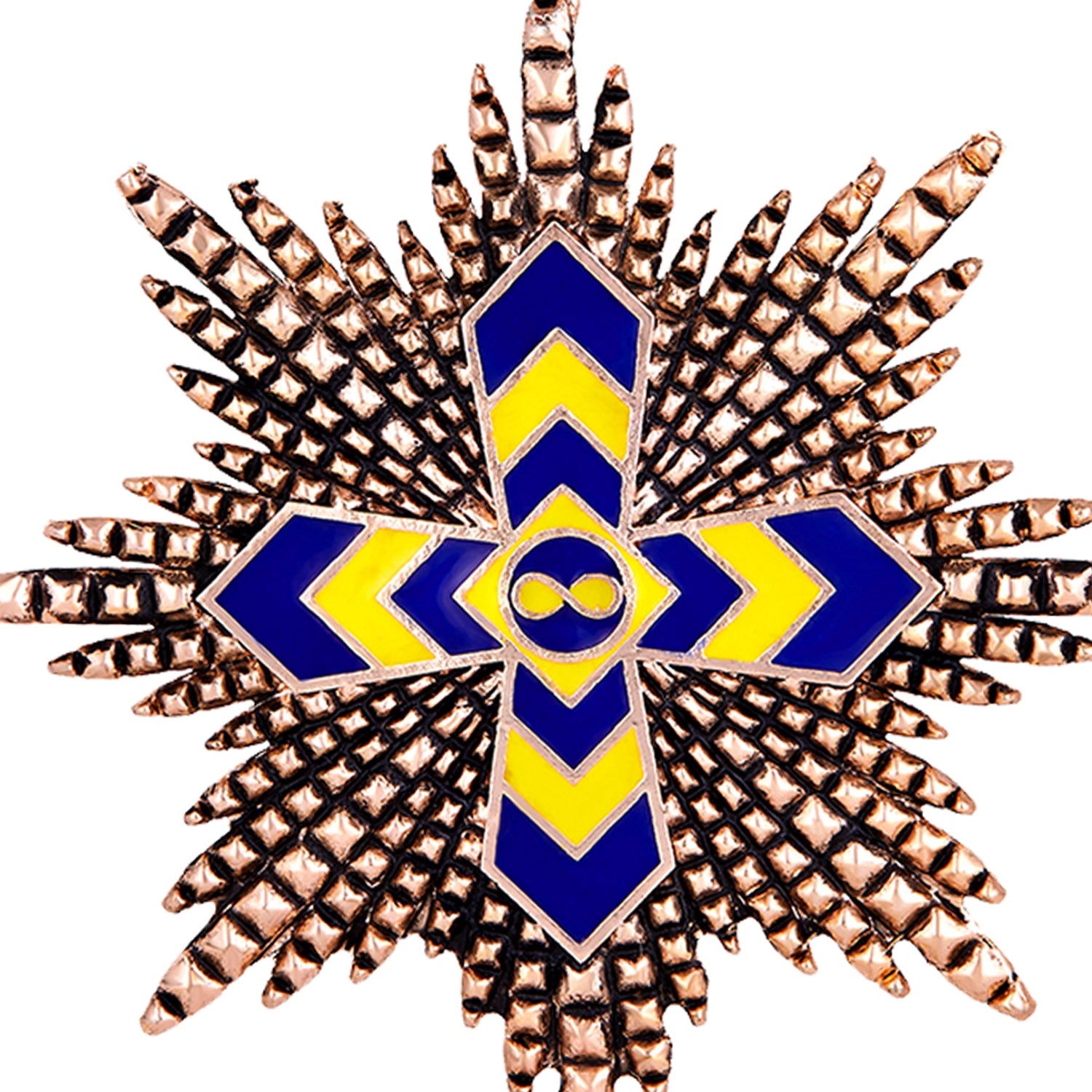 Multicolor Interlocking Cross Unisex Brooch