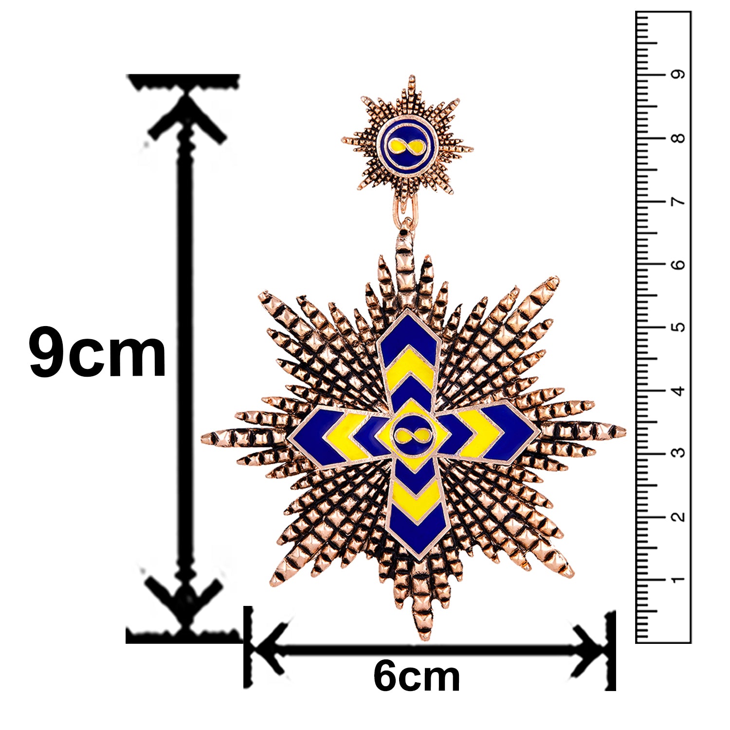 Multicolor Interlocking Cross Unisex Brooch