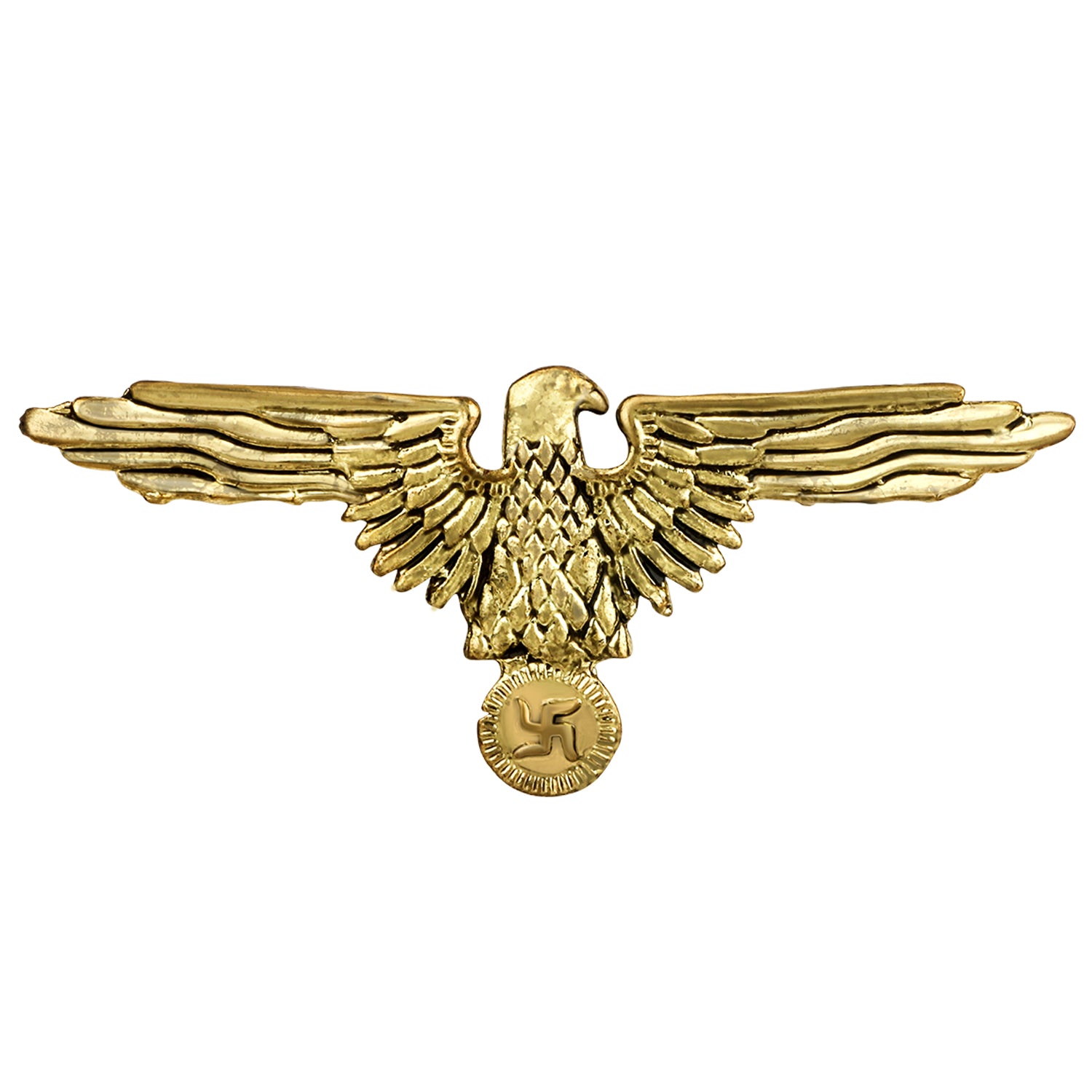 Swastik and Flying Eagle Shaped Oxidized Brooch