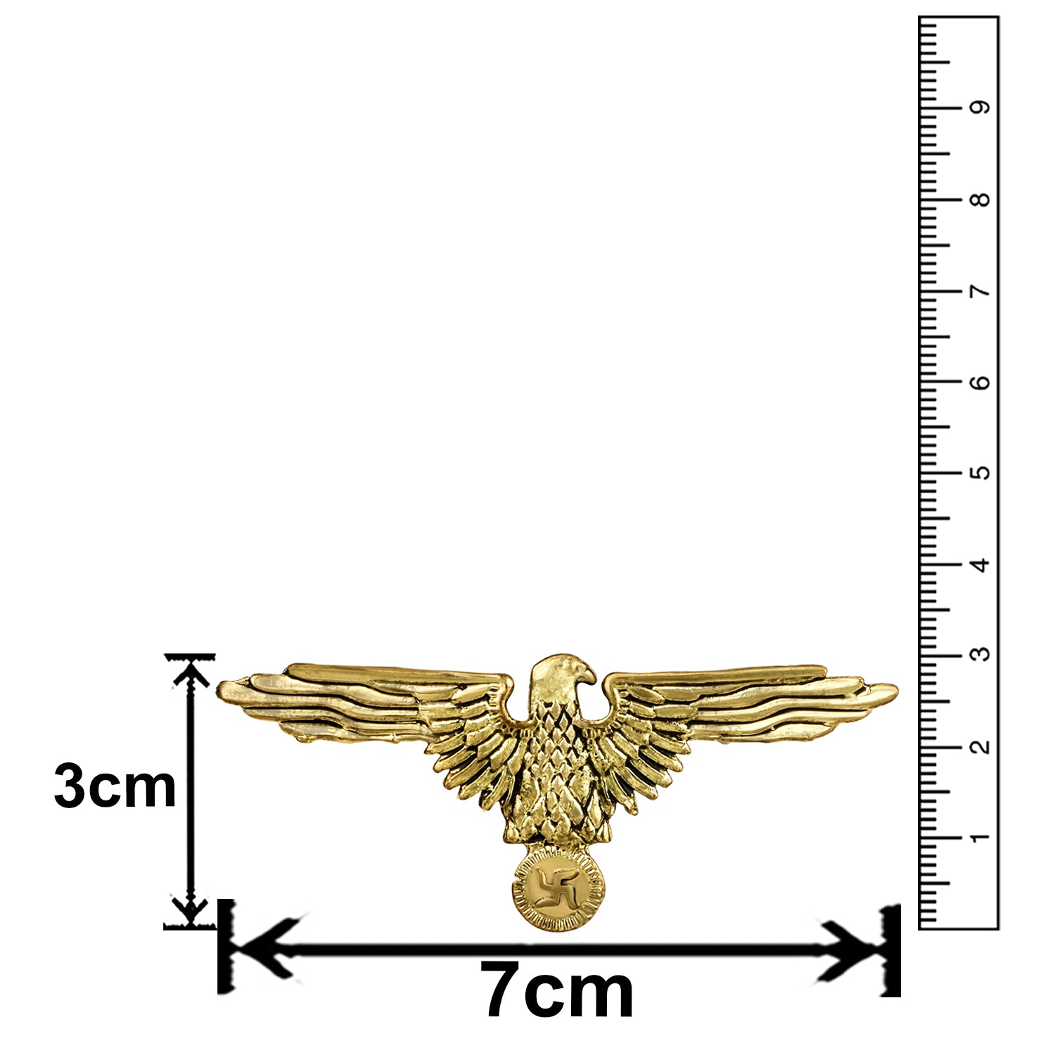 Swastik and Flying Eagle Shaped Oxidized Brooch