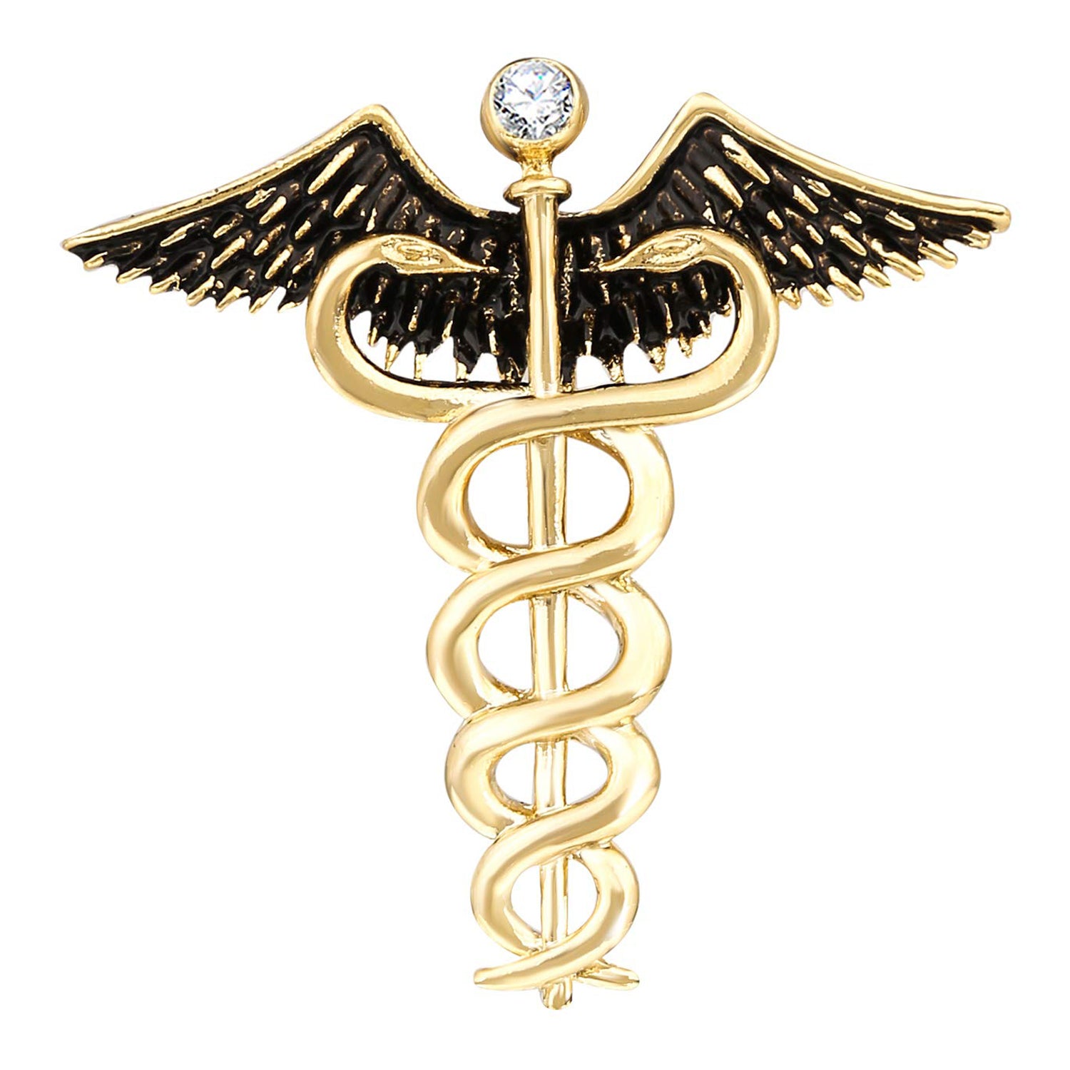 Caduceus Doctor's Brooch / Lapel Pin