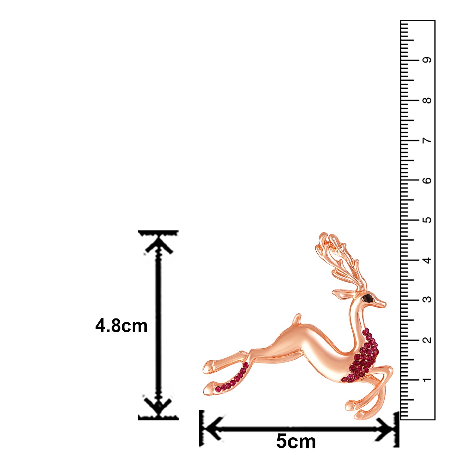 Running Deer Shaped Womens Brooch / Saree Pin