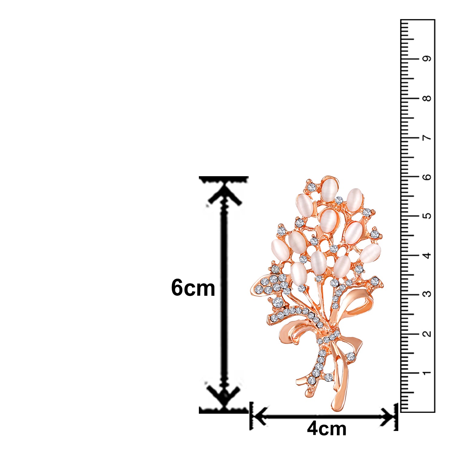 Opal Wheat Flower Bouquet Brooch / Saree Pin Dress Scarf