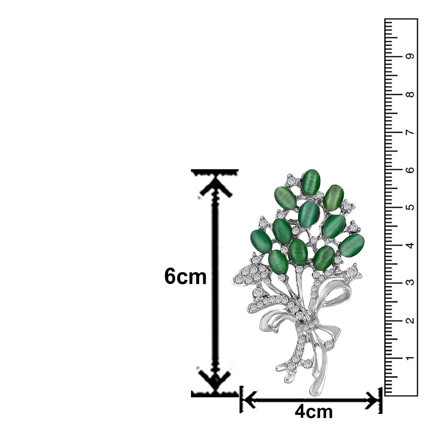 Opal Wheat Flower Bouquet Brooch / Saree Pin Dress Scarf