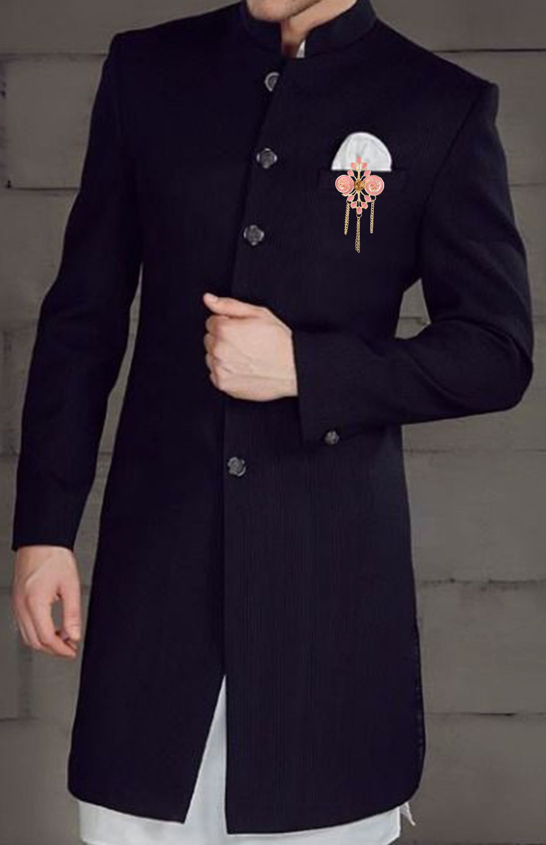 Meenakari Work Hanging Chains Brooch