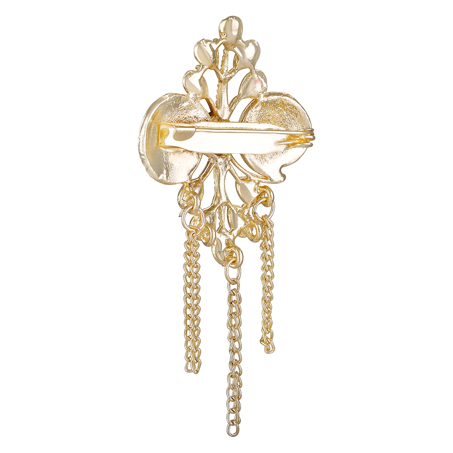 Meenakari Work Hanging Chains Brooch