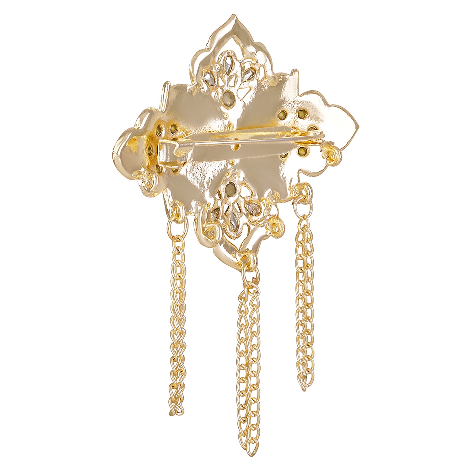 Meenakari Work Hanging Chains Brooch