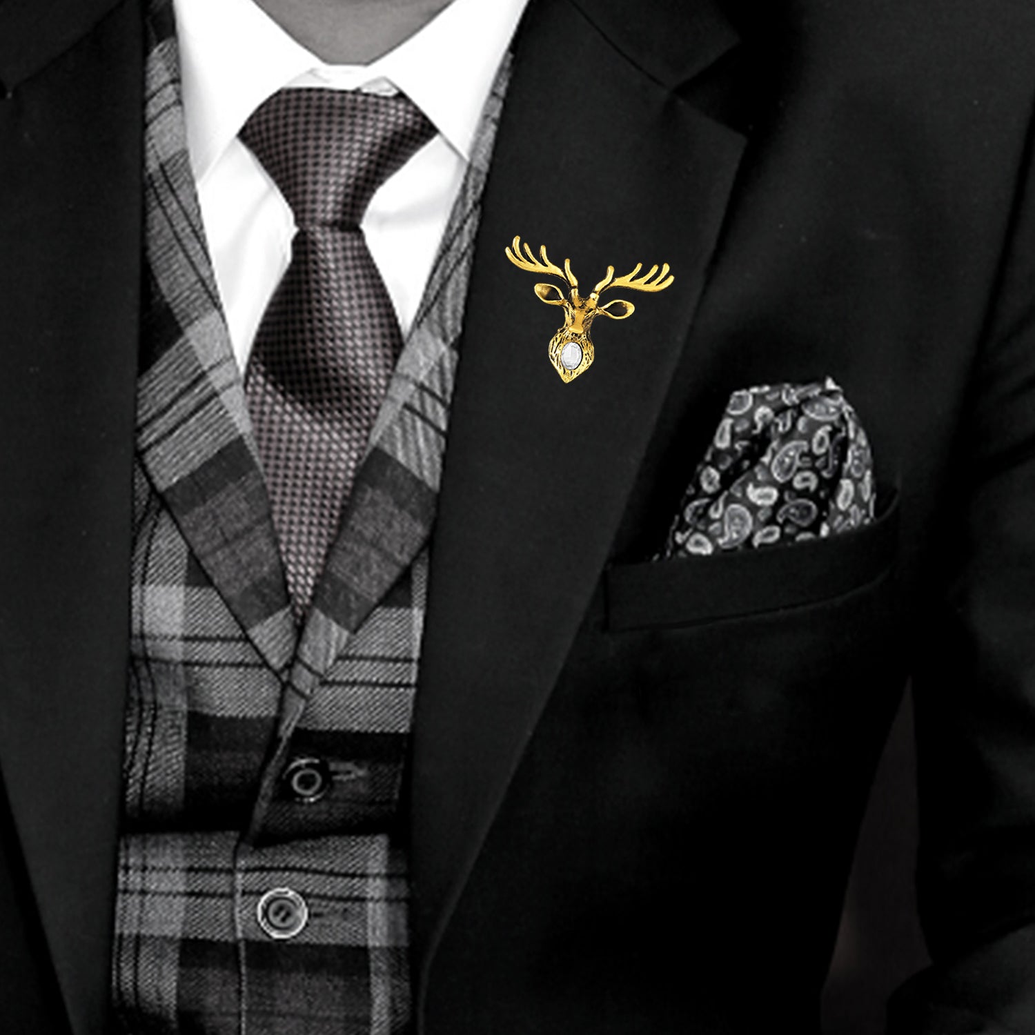 Classic Deer-Shaped Wedding Lapel Pin / Brooch