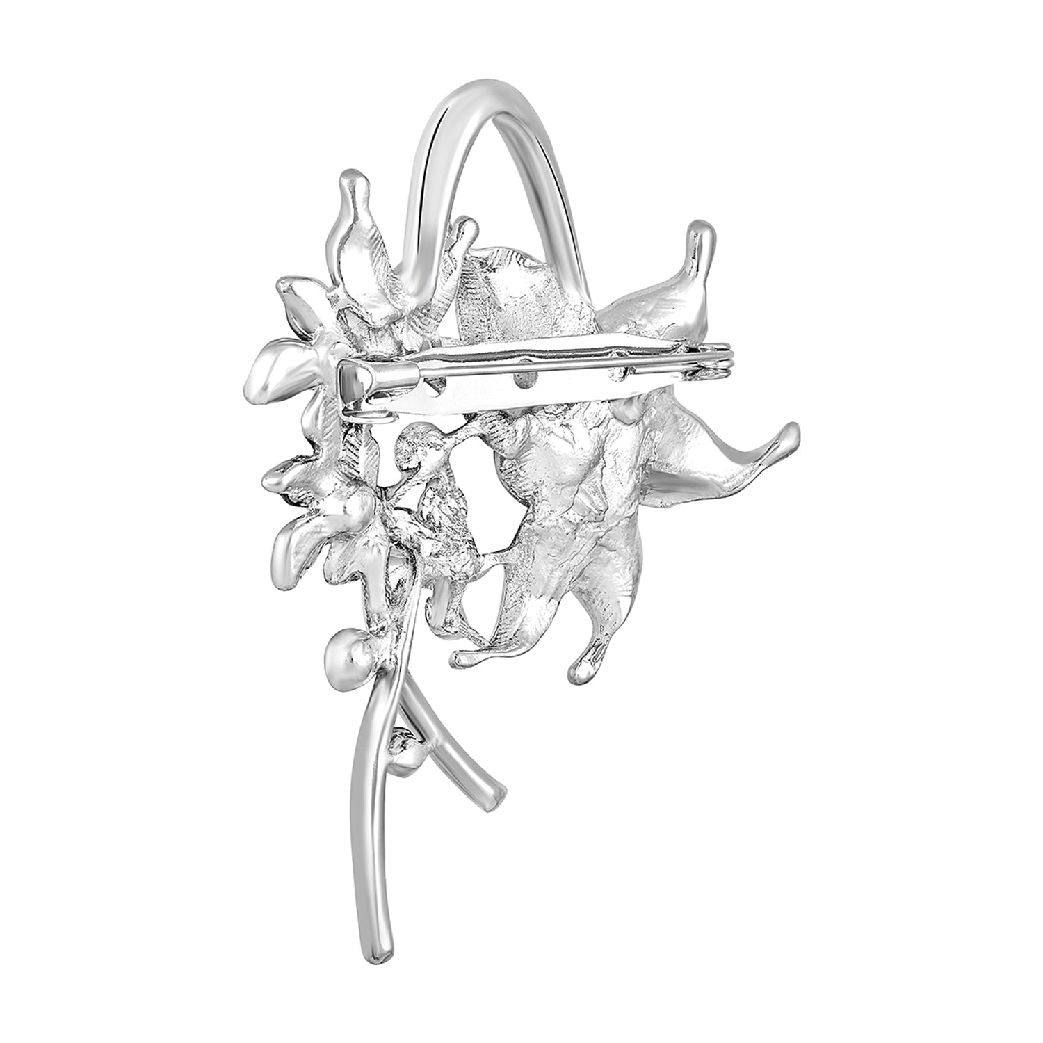 Floral Shaped Studded Saree Pin / Wedding Brooch