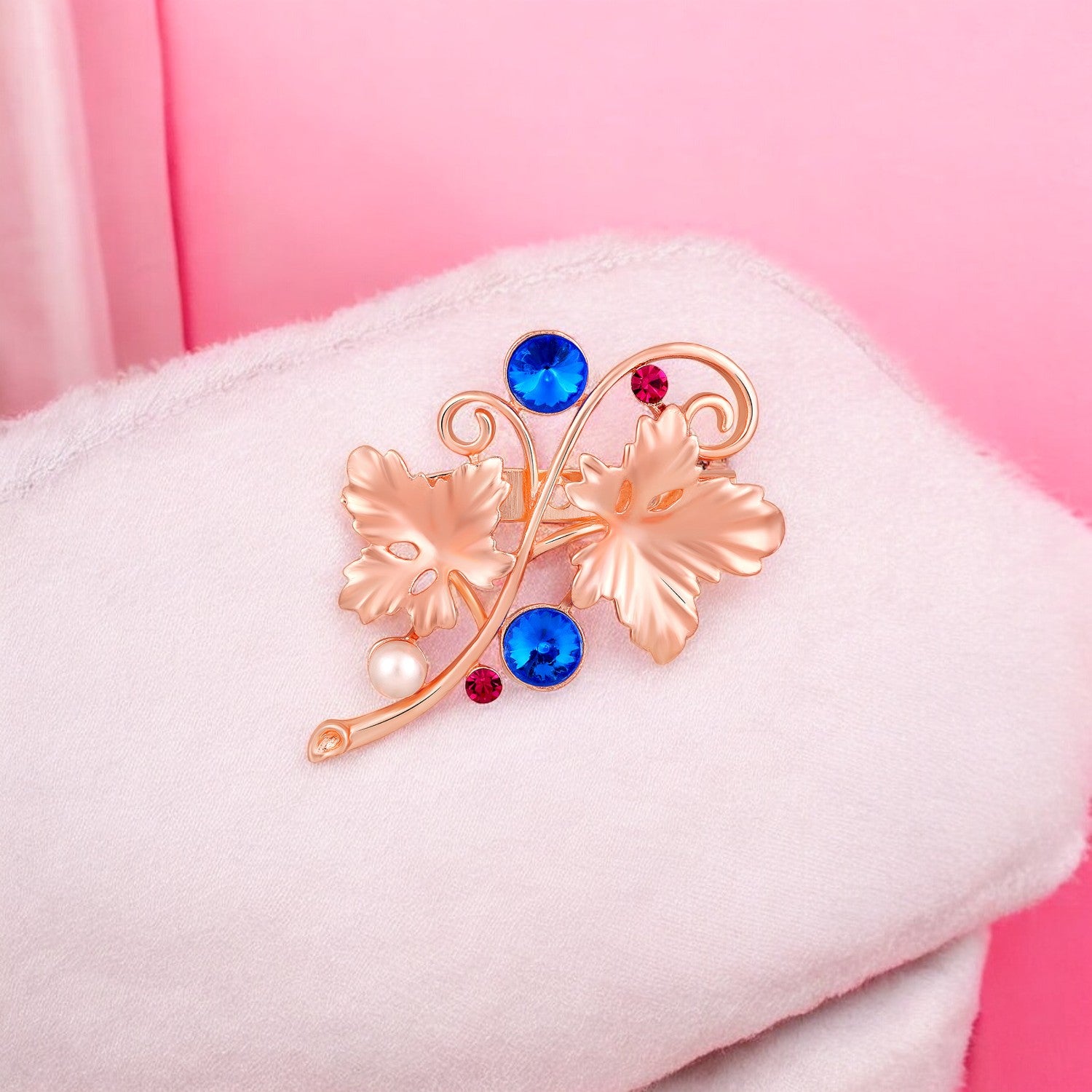 Floral Shaped Studded Saree Pin / Wedding Brooch